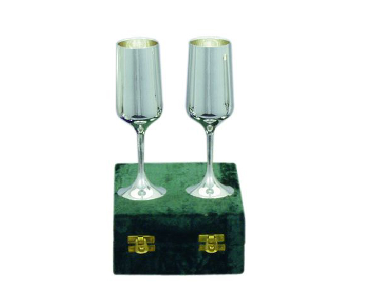 01. Monarch Silver Plated Champagne, Gift Boxed, Set of 2